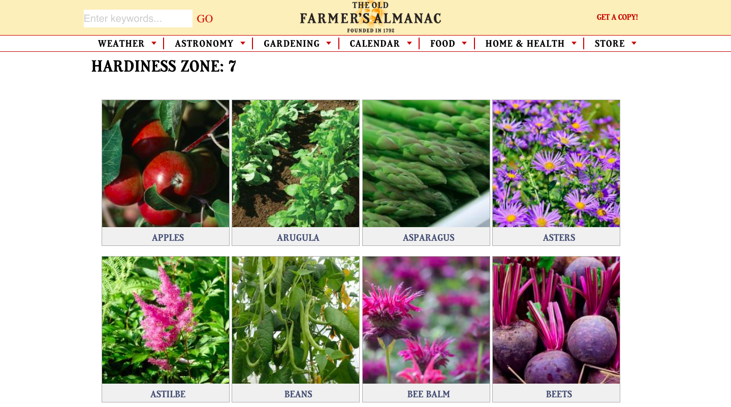 Hardiness Zone 7 Farmers Almanac